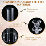 2 Pcs 5 Arm 46.4 x 8.7 Inch Acrylic Candelabra Centerpieces Holder Large Acrylic Candle Holder for Ceremony Floor