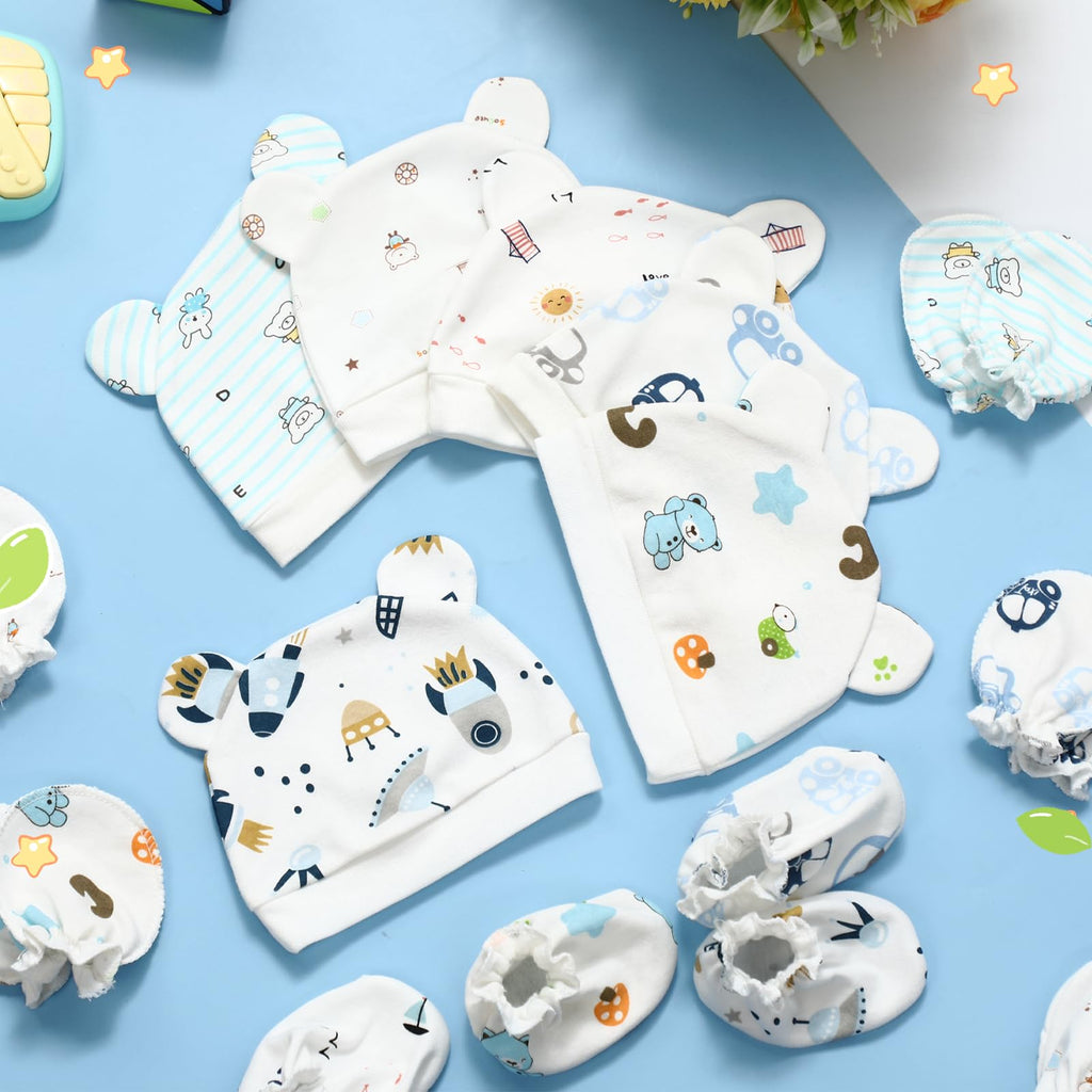 18 Pcs Baby Hats Mittens and Socks Set Newborn Boy