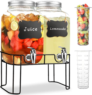 Gallon For Parties,Lemonade Beverage Dispenser With Stand And Spigot For BBQ, Picnic, Party,Laundry Detergent - Set of 2