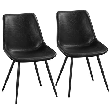 Set of 2 Mid Century Modern Kitchen Chairs Black