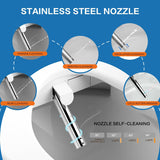 Elongated Electric Bidet Toilet Seat with Endless Warm Water, Heated Seat, Dual Front and Rear Wash, Warm Air Dryer, LED Night Light