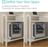 Small White L Shaped Desk with Drawers & Storage Shelves