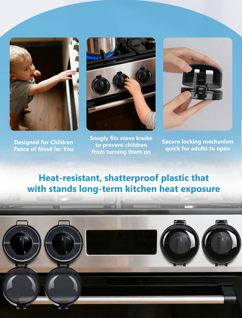 Stove Knob Safety Covers, 6 Pack Gas Stove Knob Covers
