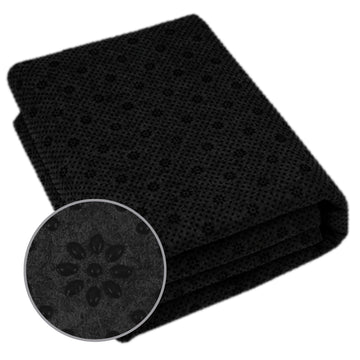 72х40 Inch Black Final Backing Cloth - Black Vinyl Primary Tufting Cloth Backing Fabric Non Slip with Plum Blossom