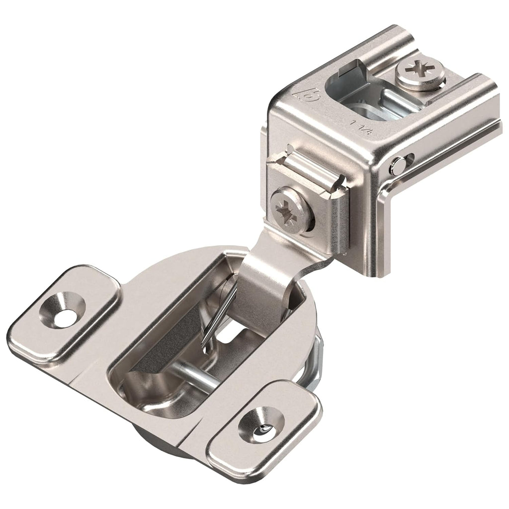 39C355B.20x10S 1-1/4" Overlay Soft Close Cabinet Hinge, Nickel Plated Steel, Nickel Finish (Pack of 10)
