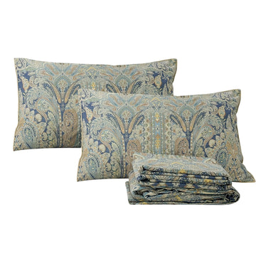 4 Pieces Floral Sheets Bed Sheet Set 800 Thread Count Vintage Bedding Set 100% Egyptian Cotton Fitted Sheet 17.5 Inch