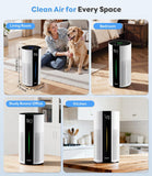 Air Purifiers for Home Large Room up to 1800 Ft², Air Purifiers for Bedroom 360° Air Intake with Sma