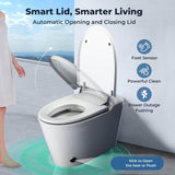 Smart Toilet with Foam Shield, Auto Open/Close Lid, Built-in Tank, 12" Rough In, Foot Sensor Flush, Warm Dryer