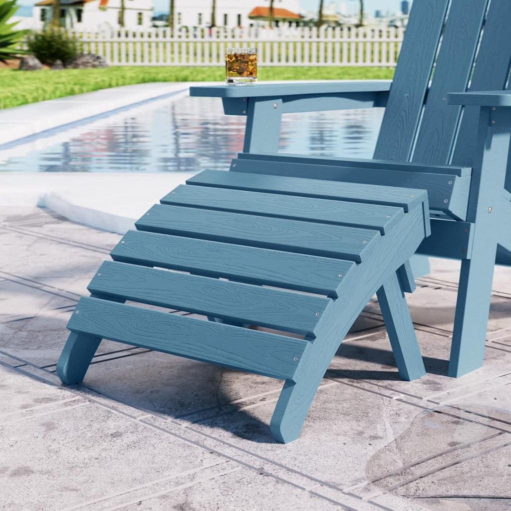 Folding Adirondack Ottoman Set of 2 for Adirondack Chair, All Weather | HIPS 350 lbs Capacity, Easy Assembly, All