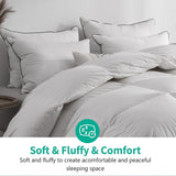 Organic Full Feathers Down Comforter - All Seasons 100% Cotton Quilted Duvet Insert
