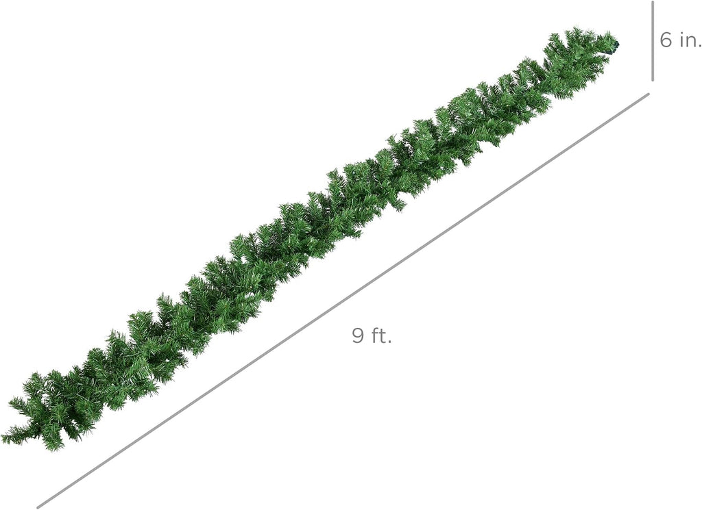 9ft Pre-Lit Battery Powered Christmas Garland for Stairs, Traditional Fireplace Holiday Decoration w/ 50 2-in-1 LED