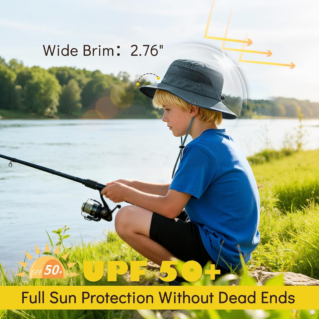 Outdoor Kids Sun Hat UPF 50+ Girls Boys Bucket Hat for Beach Safari