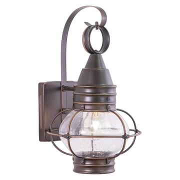 Chatham 1-Light Bronze Coastal Outdoor Wall Lantern, 13.5 in. H