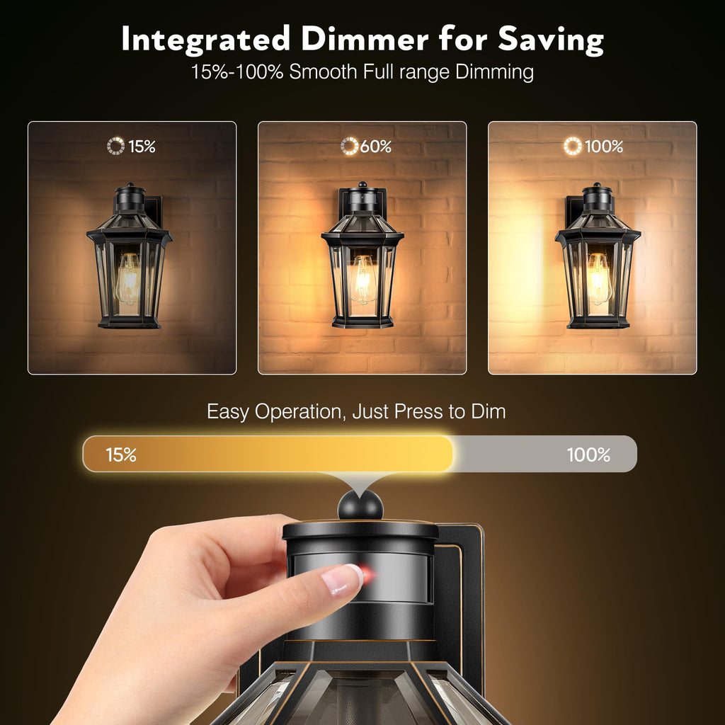 Motion Sensor Exterior Light Fixture, 2 Pack Dusk to Dawn Outdoor Light Wall Mount, Anti-Rust Aluminum Outside House