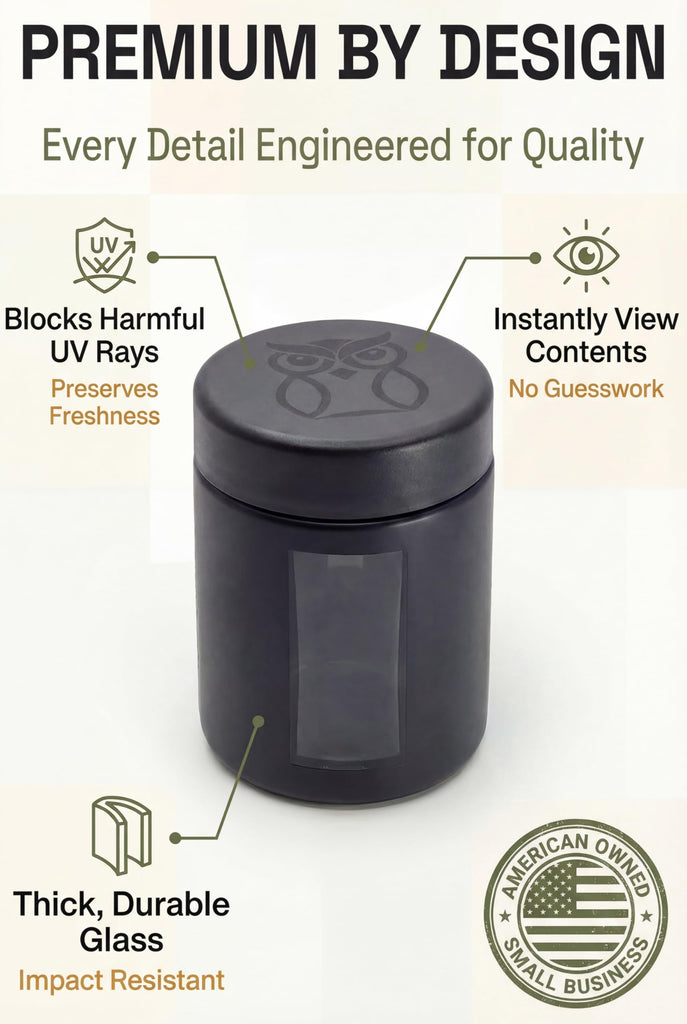 Smell Proof Containers (120mL), Jars with Airtight Lids for Herbs, Spices, Coffee and Tea, Air Tight Glass Storage