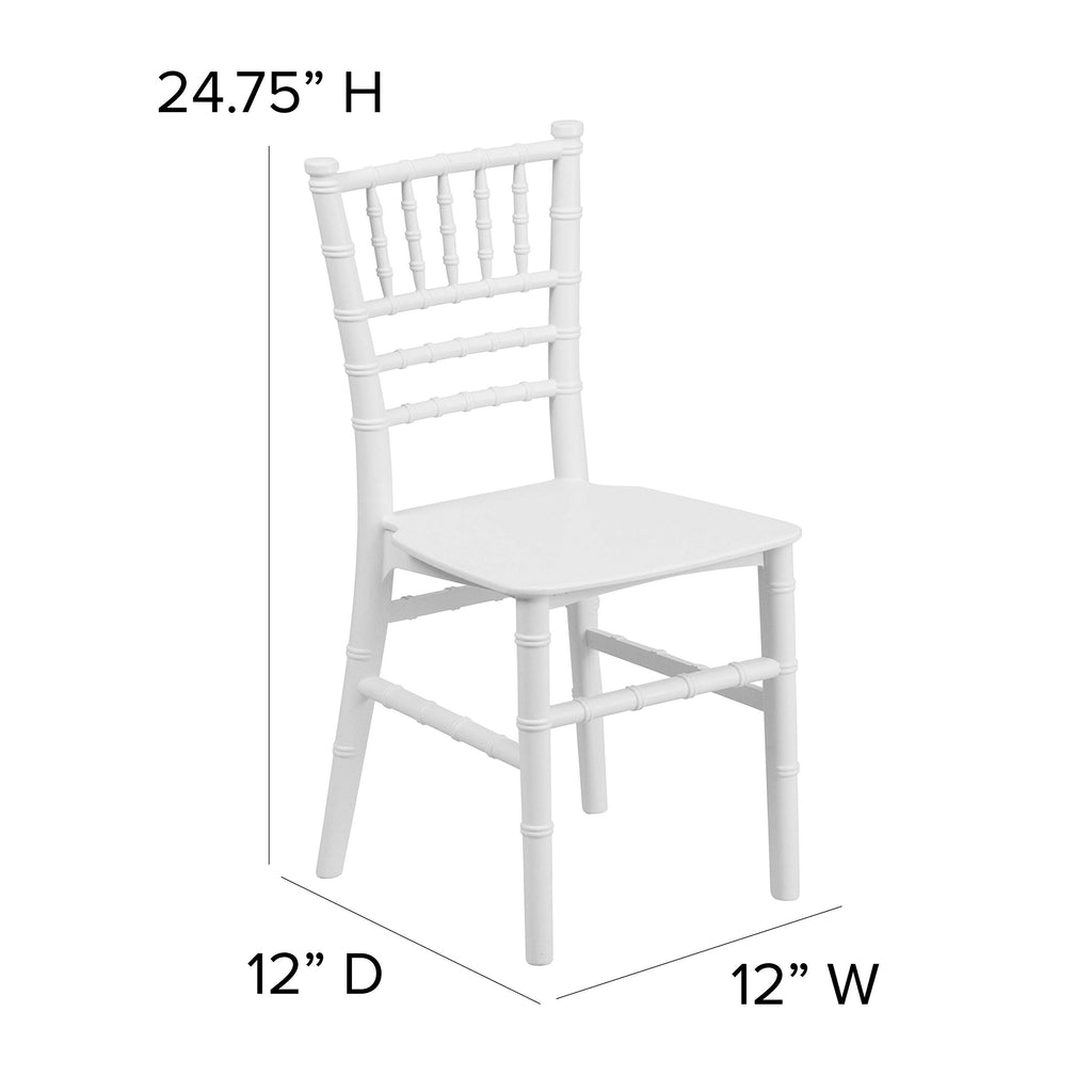 White Kids Resin Chiavari Chair, 10-Pack
