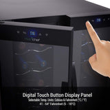 24 Bottle Wine Fridge | Dual Zone Wine Chiller | Adjustable Temperature 41°F to 