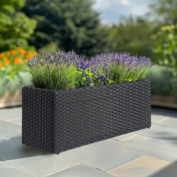 Large Rectangular Planter for Outdoor Rattan Block Box 36x12x16''