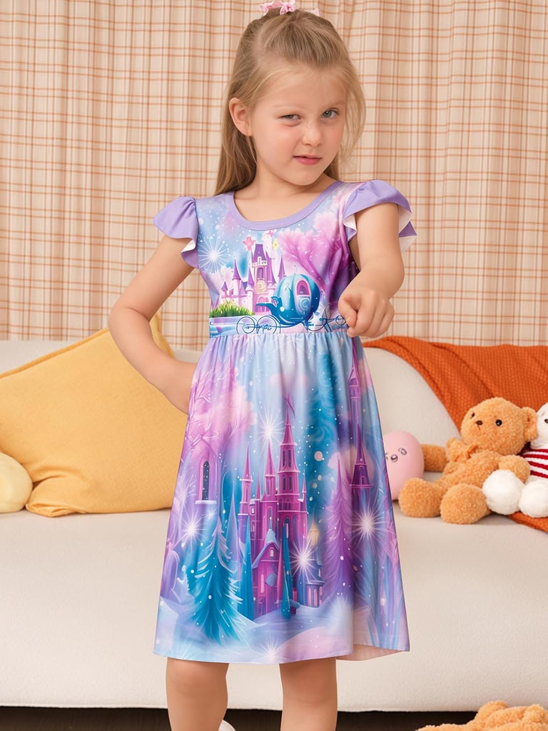 Girls Nightgowns Toddler Princess Pajamas Dress for Kids