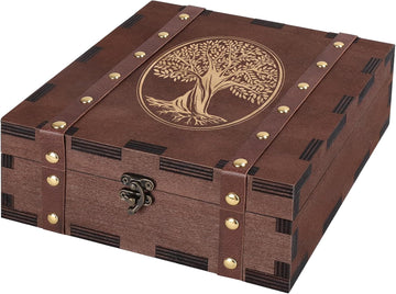 Tree of Life Wooden Keepsake Box Memory Tarot Witch Box with Lids