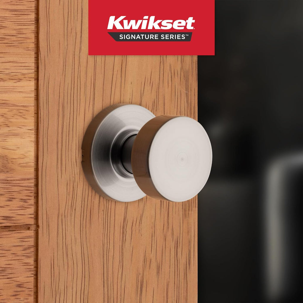 Pismo Interior Passage Door Knob, Handle For Closet and Hallway Doors, Non-Locking Doorknob in Satin Nickel, with
