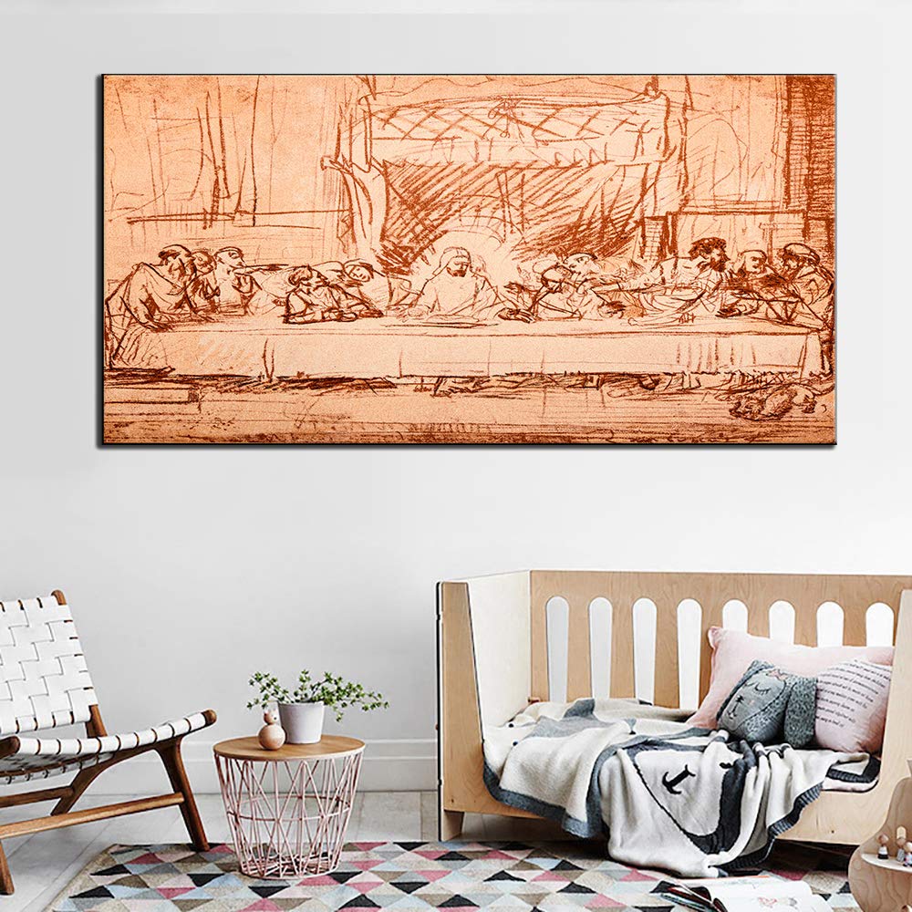 Jesus, Painting Wall Art, The Last Supper By Leonardo Da Vinci - Wall Art Hanging Living Room & Office Decor