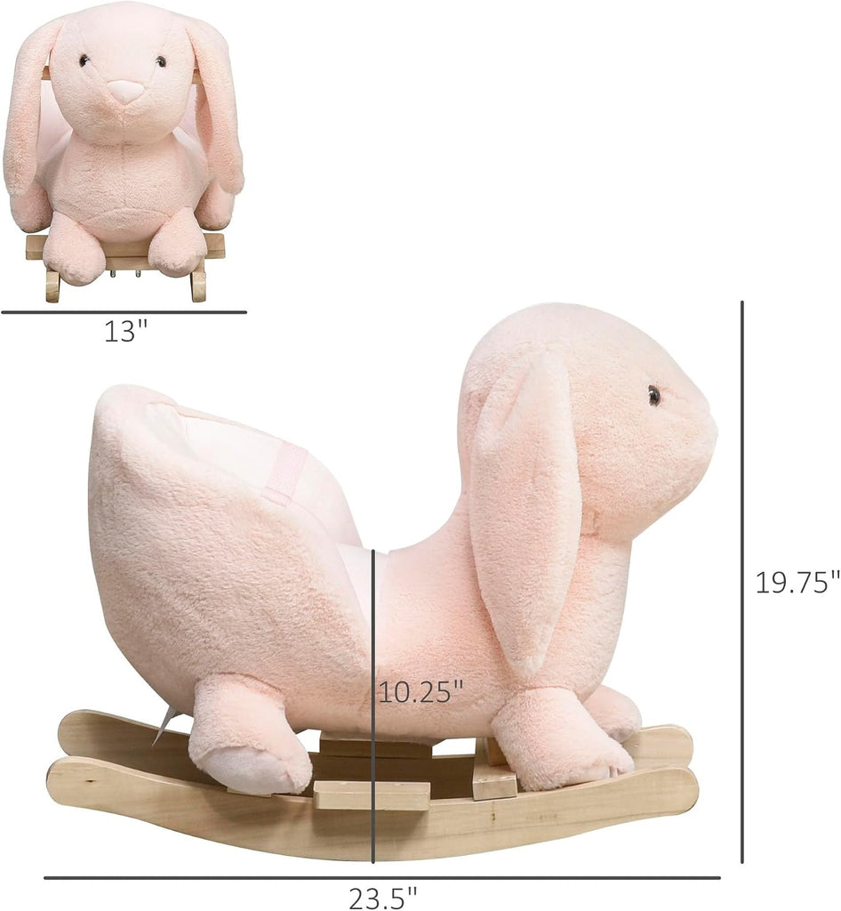 Baby Rocking Horse with Simulated Sound for Toddler 18-36 Months Pink