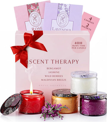 6-pc Scented Candle Gift Set for Women, Aromatherapy Inspired - Set of 6