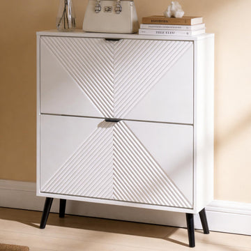 Shoe Cabinet Storage with 2 Flip Drawers, 31.5'' W Freestanding Shoes Rack