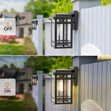 Outdoor Wall Light Fixtures 9.76'', Waterproof Porch Lights Lantern, Exterior Modern Matte Black Wall Mount Lighting