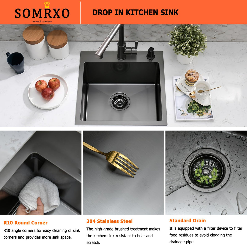 18x18 Drop In Bar Sink with Faucet