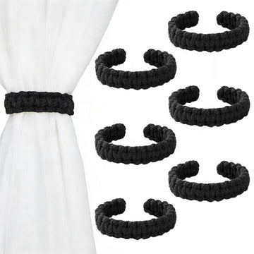 Curtain Tiebacks Handmade Braided,Window Treatment Curtain Holdbacks - 6 Pack