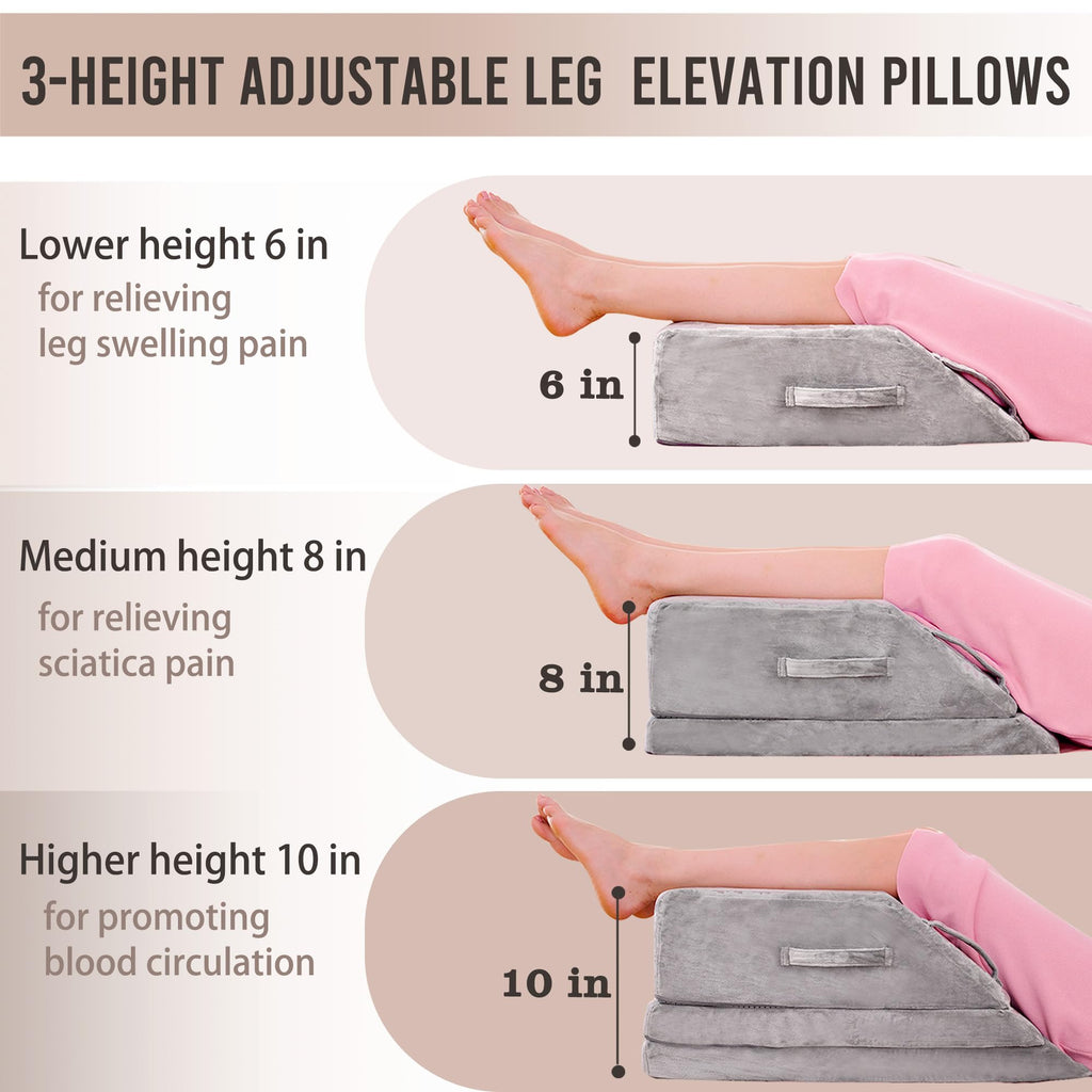 3 Heights Leg Elevation Pillow Blood Circulation, Swelling, L 24"