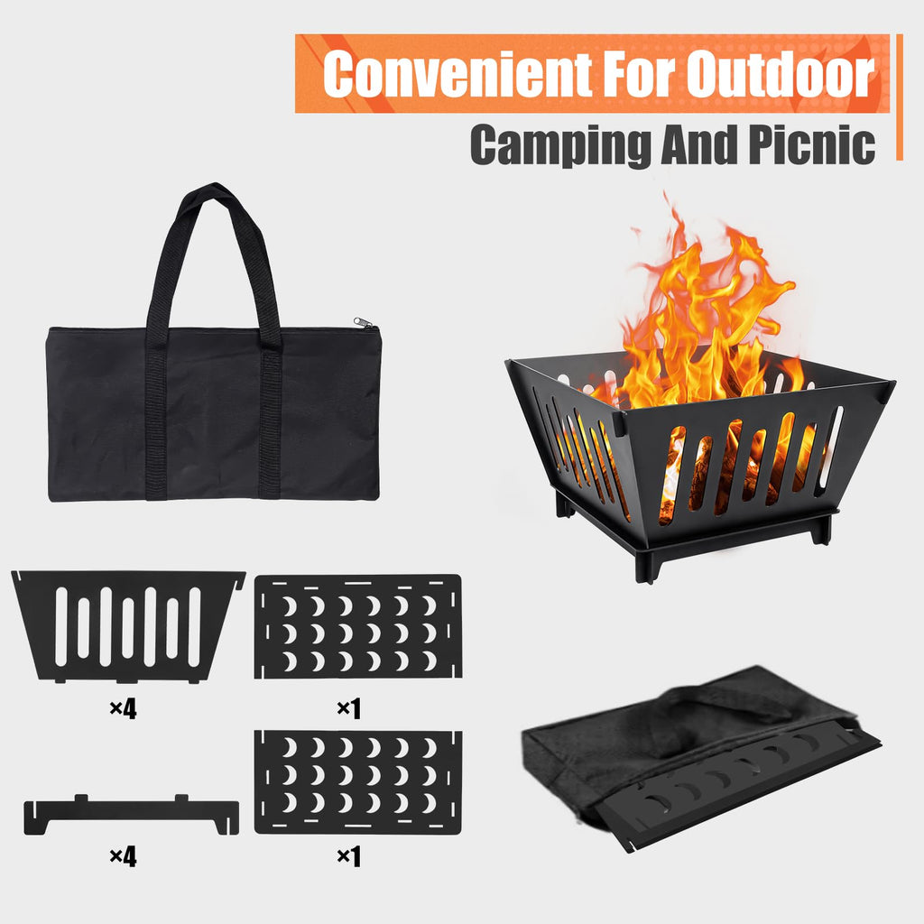17-Inch Portable Fire Pit with Carry Bag