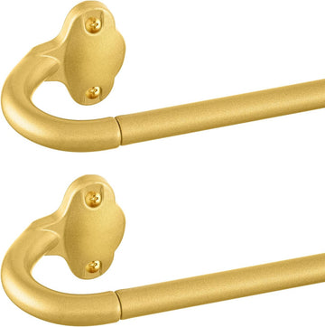 Gold Wrap Around Curtain Rods 2 Pack:Small Blackout Adjustable Window Curtain Rod for Bedroom Kitchen Apartment