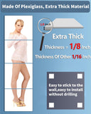 Shatterproof Wall Mirror Full Length , Acrylic Gym Mirrors , Extra Thick: 0.12 inch, 12 x 12 inch x 4 Pcs, Workout