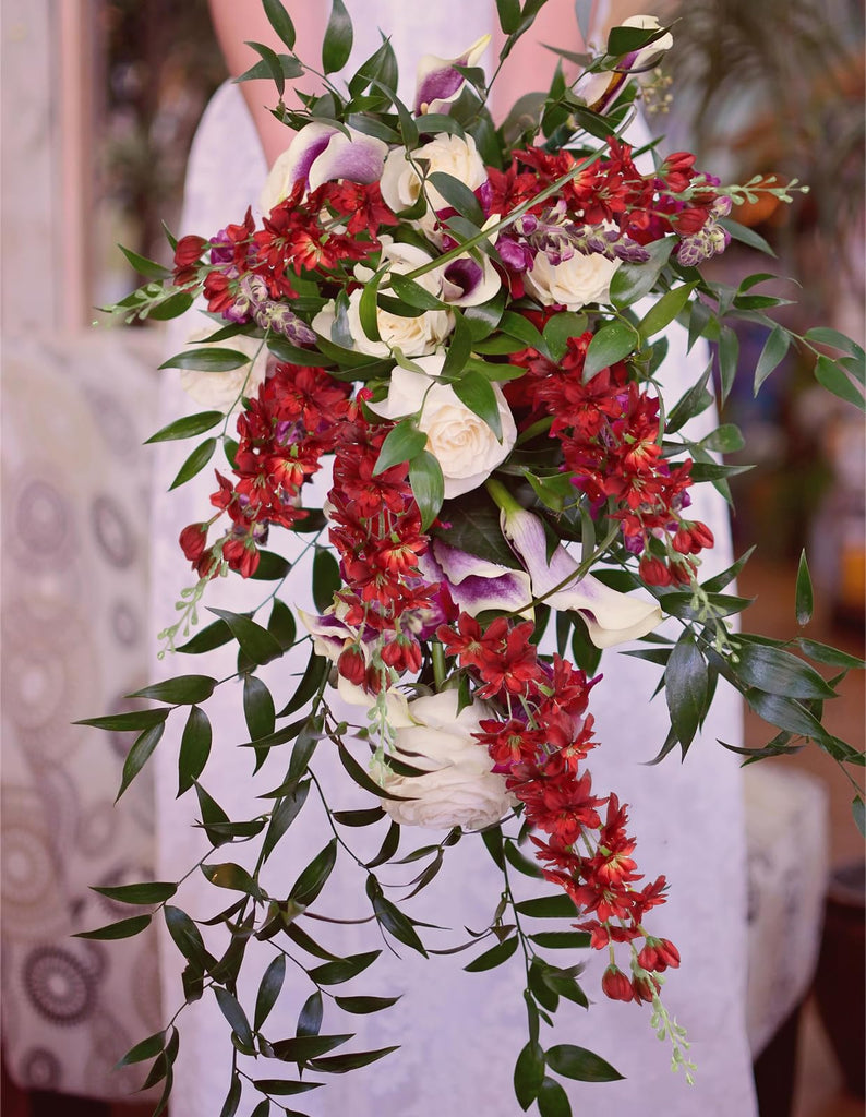 6PCS Red Artificial Flowers 33" Larkspur Silk Flowers Long Stem Artificial Flowers for Tall Vase Wedding Centerpieces