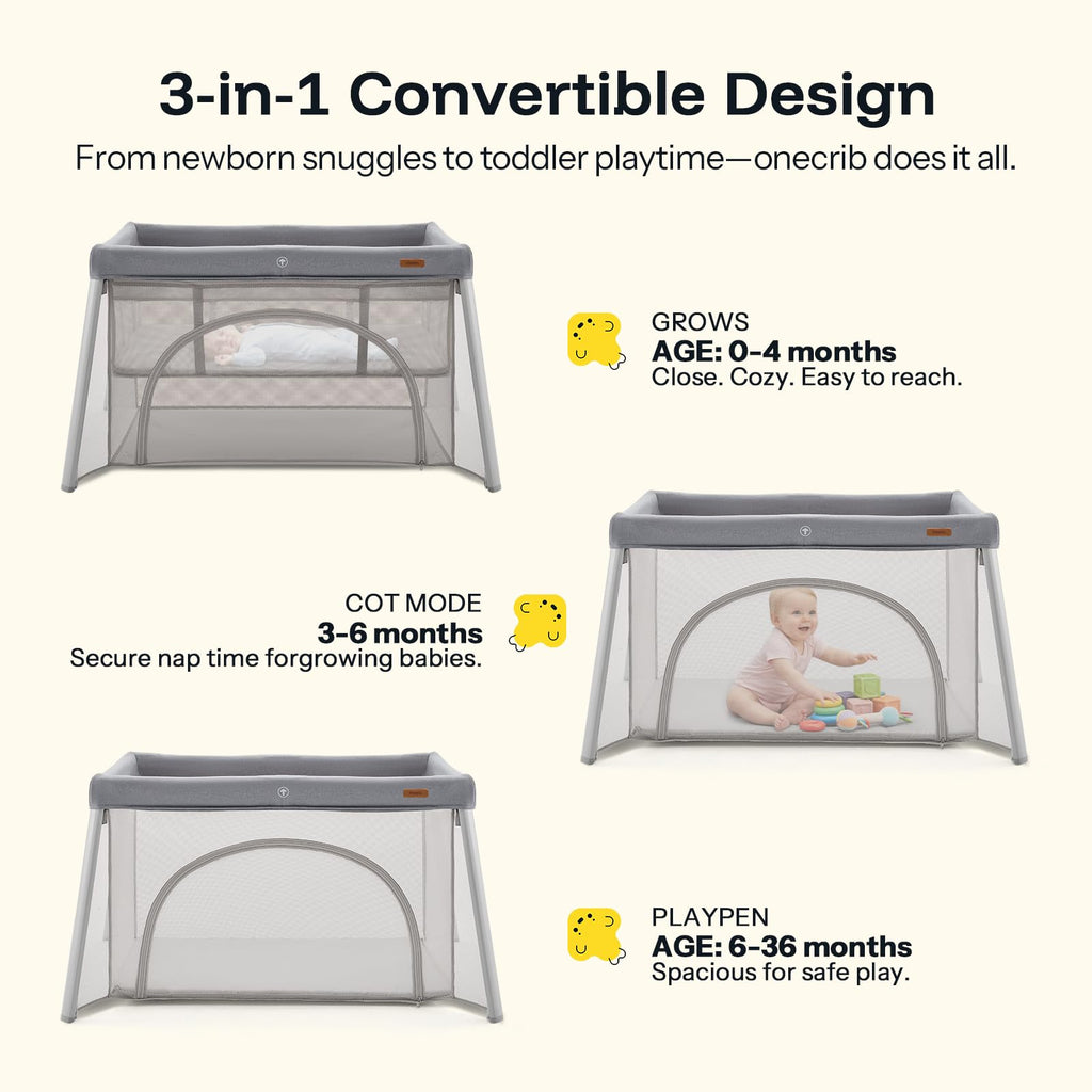 Rossi Travel Crib, Portable Baby Playard with Mattress for Toddlers