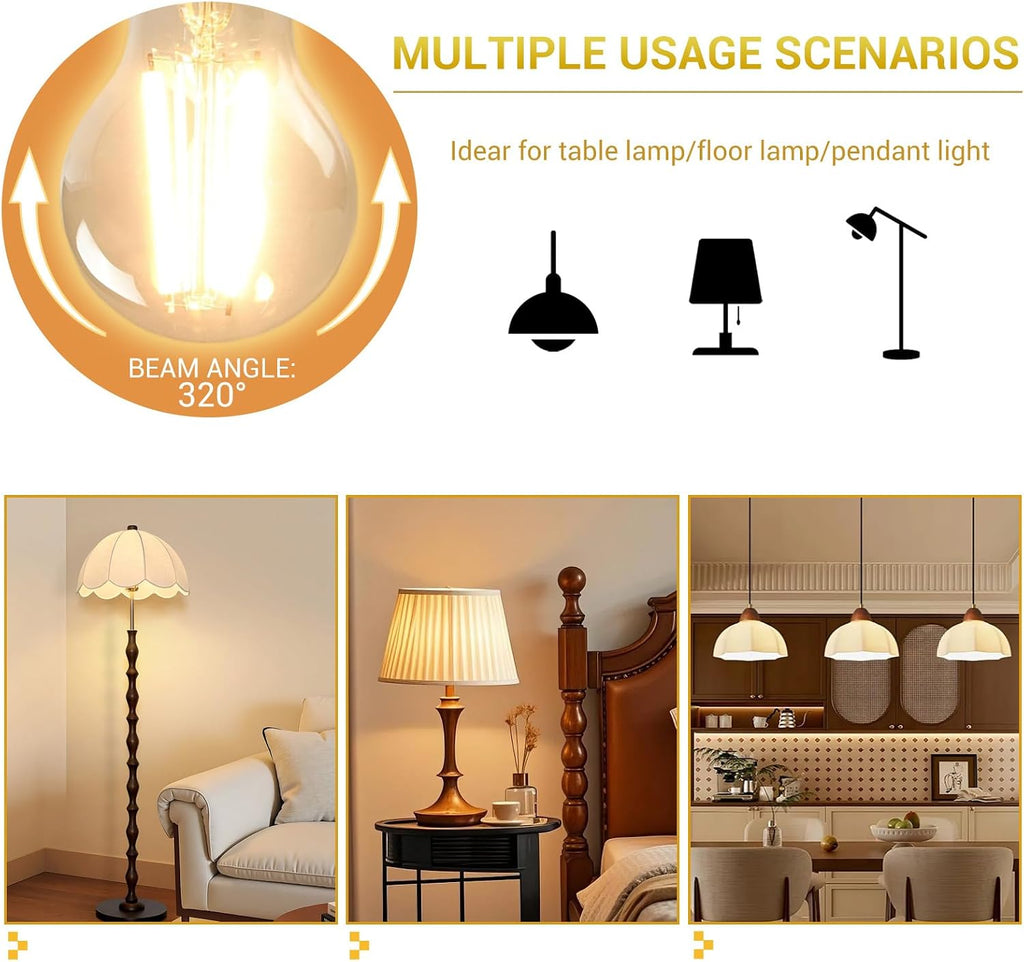 Smart Light Bulbs,Remote Control LED Light Bulb,Vintage Edison Bulbs Remote Control,800LM 6W (60W