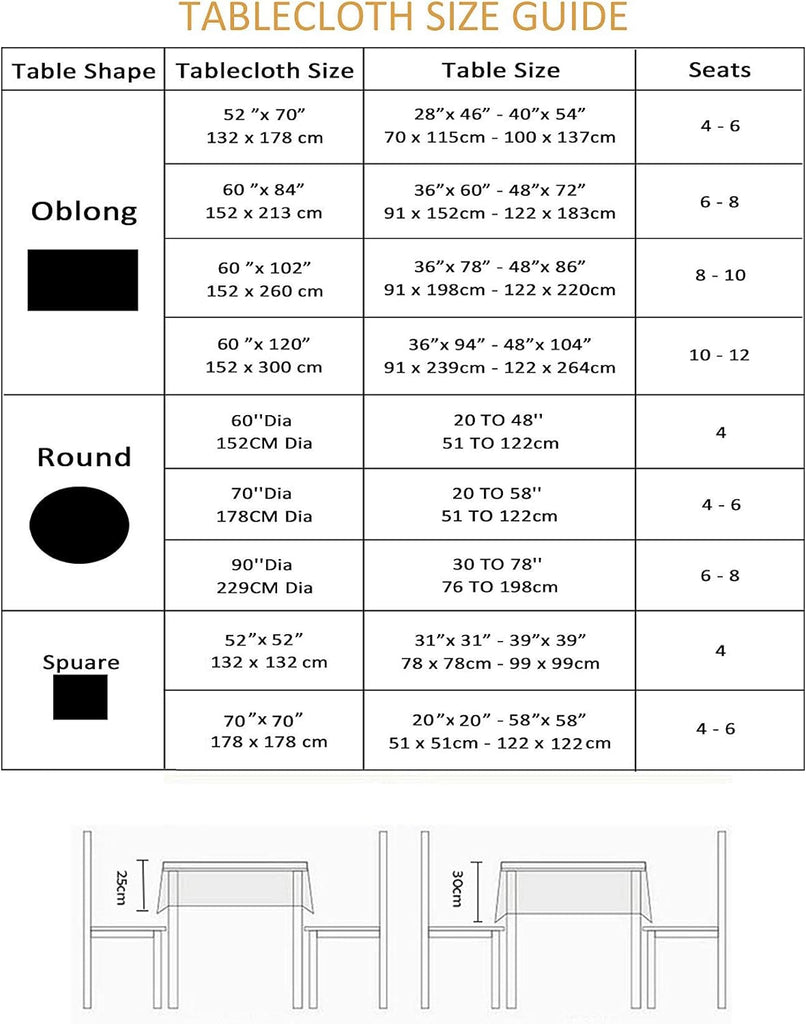 Heavy Duty Fabric Tablecloth with White Lace-Waterproof/Wrinkle Free/Stain Resistant/Oil Proof-for D
