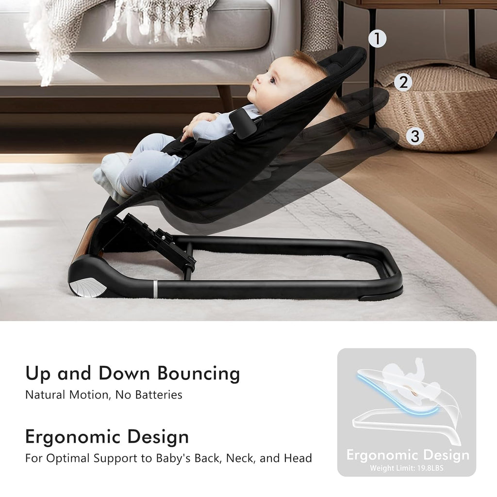 Bouncer Chair - Comfortable Support for Your Little One's Blissful Moments (Normal, Black)