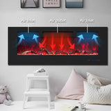 45 inches Electric Fireplace Inserts, Recessed and Wall Mounted Fireplace Heater, Linear Fireplace w/Thermostat