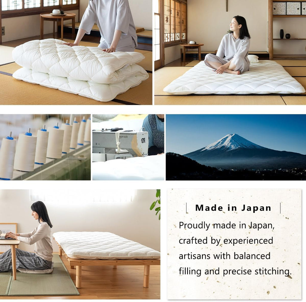 Japanese Futon Mattress Premium Twin, Floor Sleeping Mat Tatami Shikibuton Igusa Natural Cotton