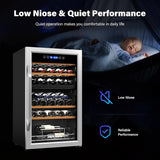 33 Bottle Wine Fridge, Dual Zone Wine and Beverage Refrigerator with Independent