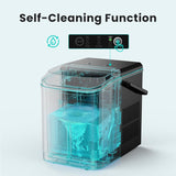 Countertop Ice Maker Machine with Handle, Auto-Cleaning Portable Ice Maker with Basket & Scoop, 26lbs in 24Hrs & 9