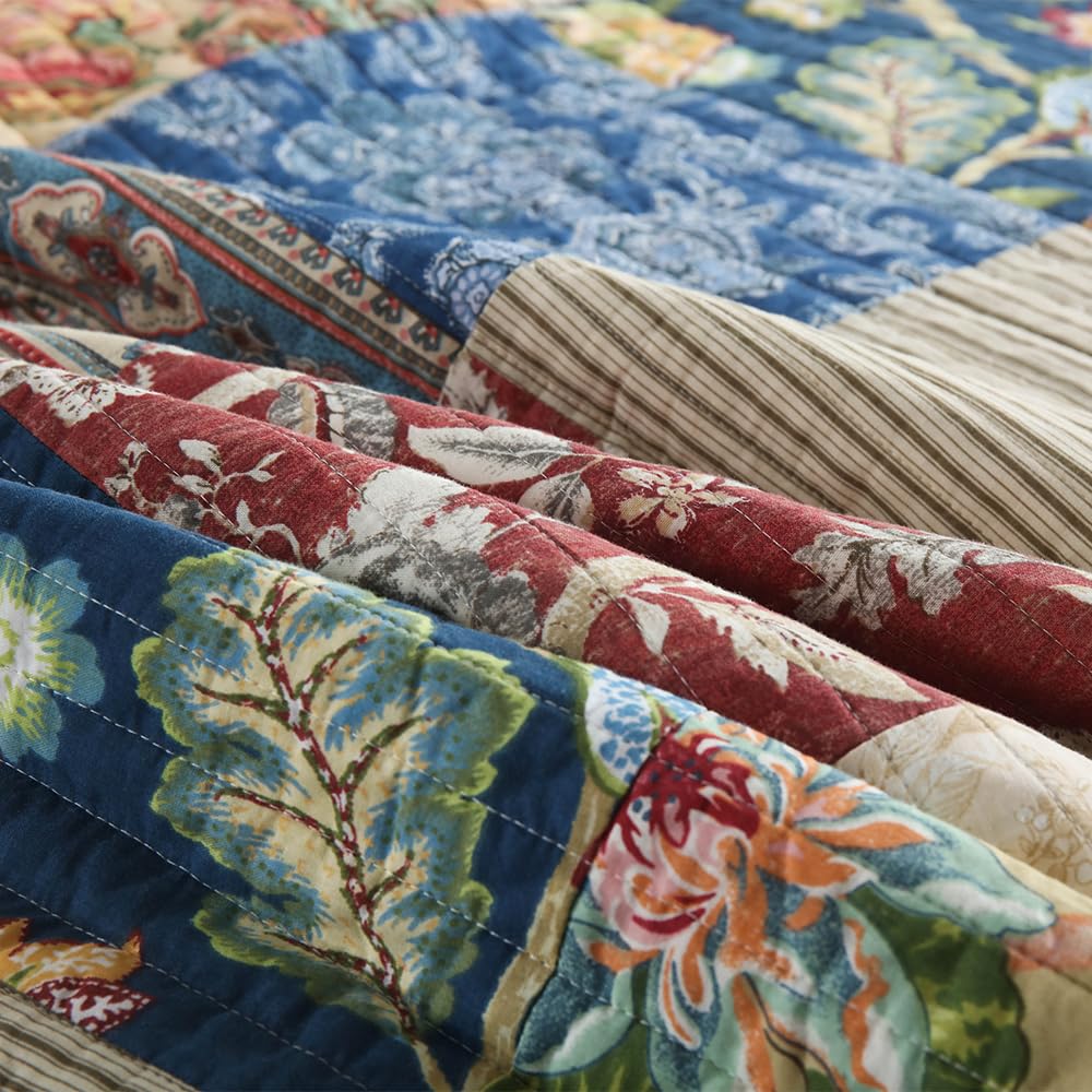 Cotton Bedspread Quilt Sets with 2 Shams, Soft Reversible Bedding Coverlet Sets Lightweight Comforters, Vintage Luxury