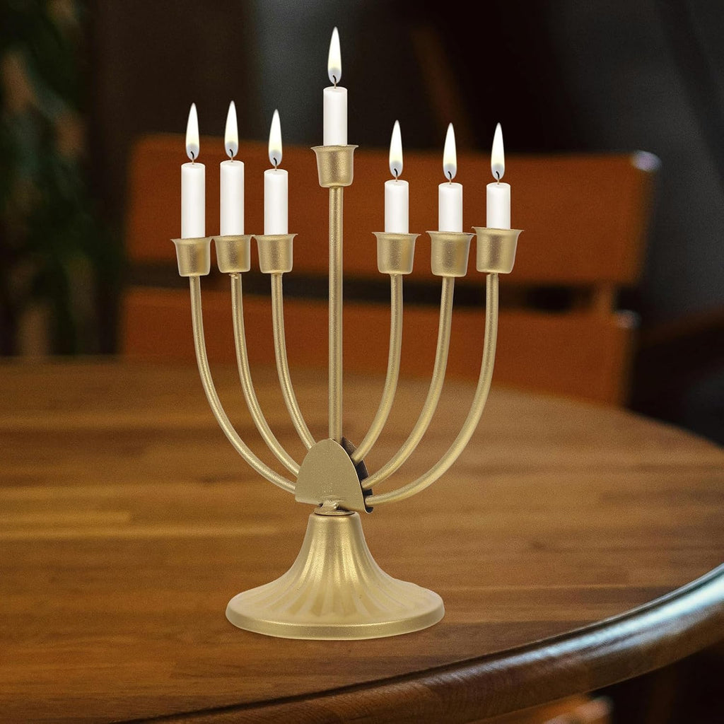 Hanukkah Multi-Head Candle Holder 7 Branch Metal Candle Stand Decorative Candlestick for Holiday Table Centerpiece