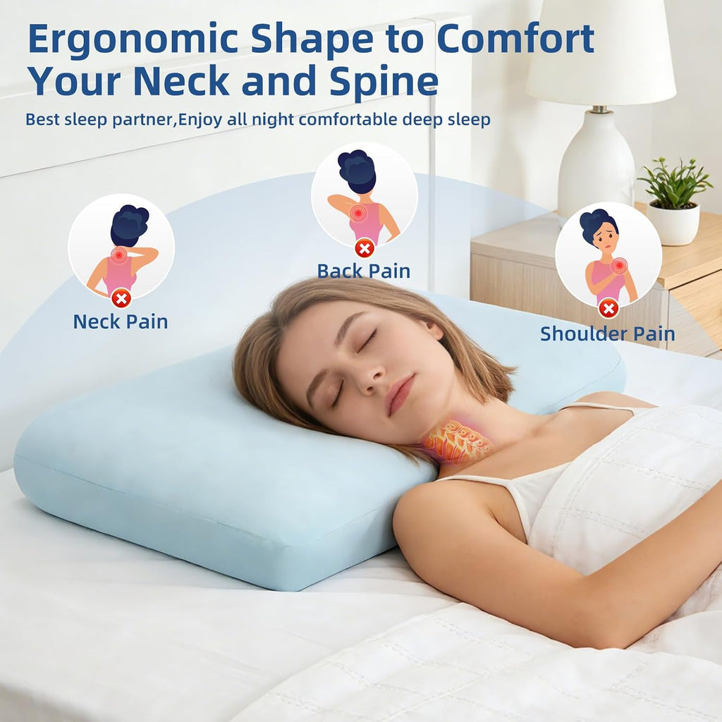 Cooling Memory Foam Pillow, Bed Pillow for Sleeping, King Size, Breathable Memory Foam, Premium Support with Washable