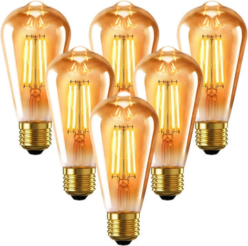 Vintage Edison LED Bulbs, 40W Equivalent, 2200K Amber Warm White