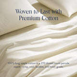 Luxury Percale Duvet Cover - 100% Cotton, Cool, Crisp, Extra-Long Corner Ties, Button Closure, Soft & Breathable